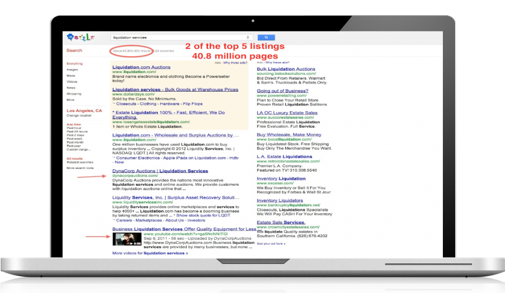 SEO rankings auction site