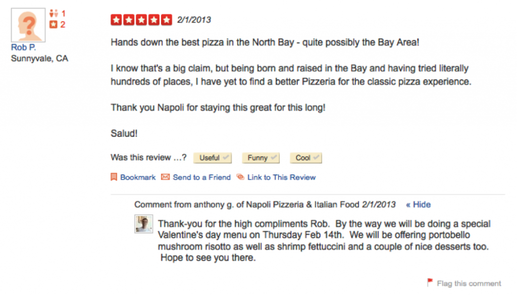 good yelp review