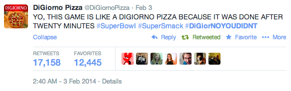 DIGIORNO super bowl marketing twitter