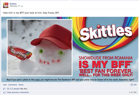 skittles branding social media