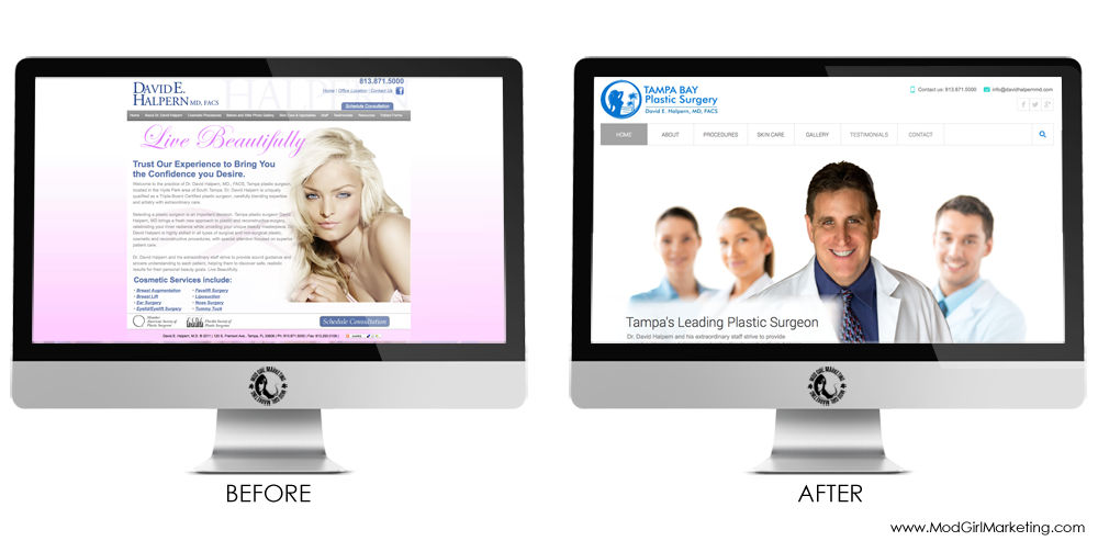 Before and After Plastic Surgeon Web Design