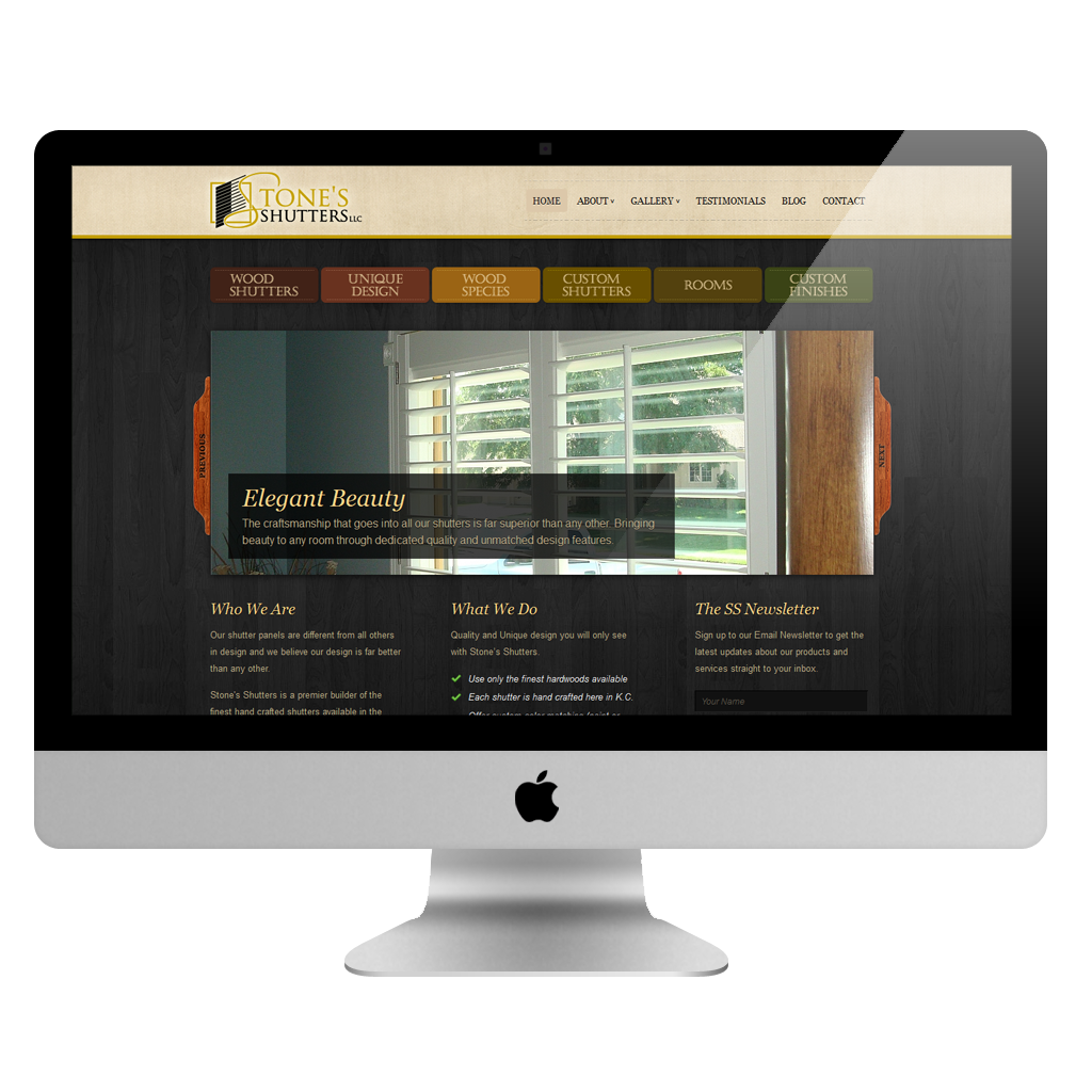 stones shutters web design