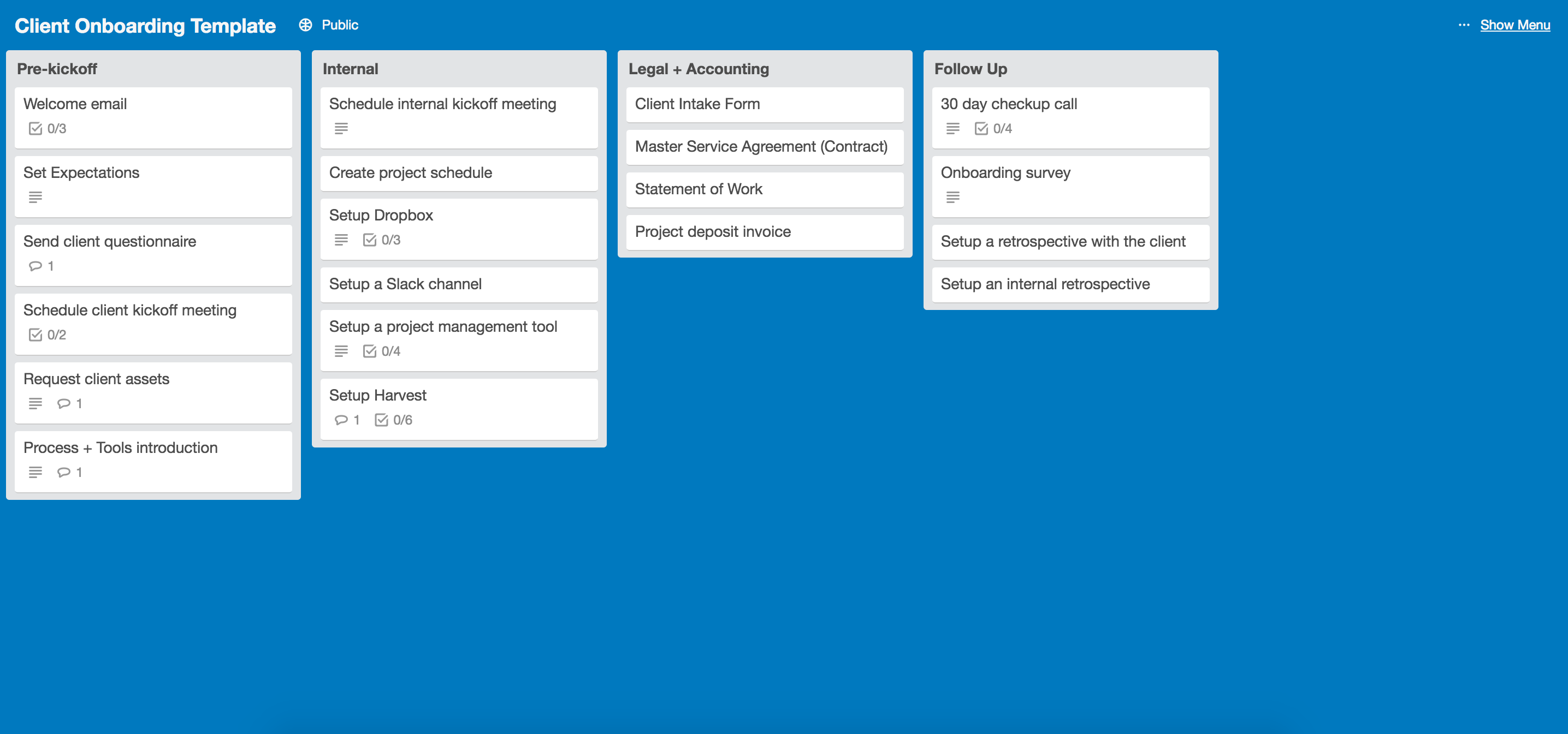 client onboarding template trello